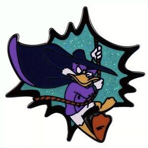 Enamel Pin - Disney Darkwing Duck, 90s Cartoon Vintage Retro With Glitter